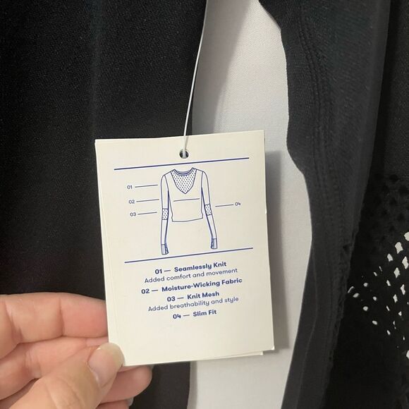 JoyLab Black Seamless Crop Top with Thumbholes Size M - Picture 7 of 9